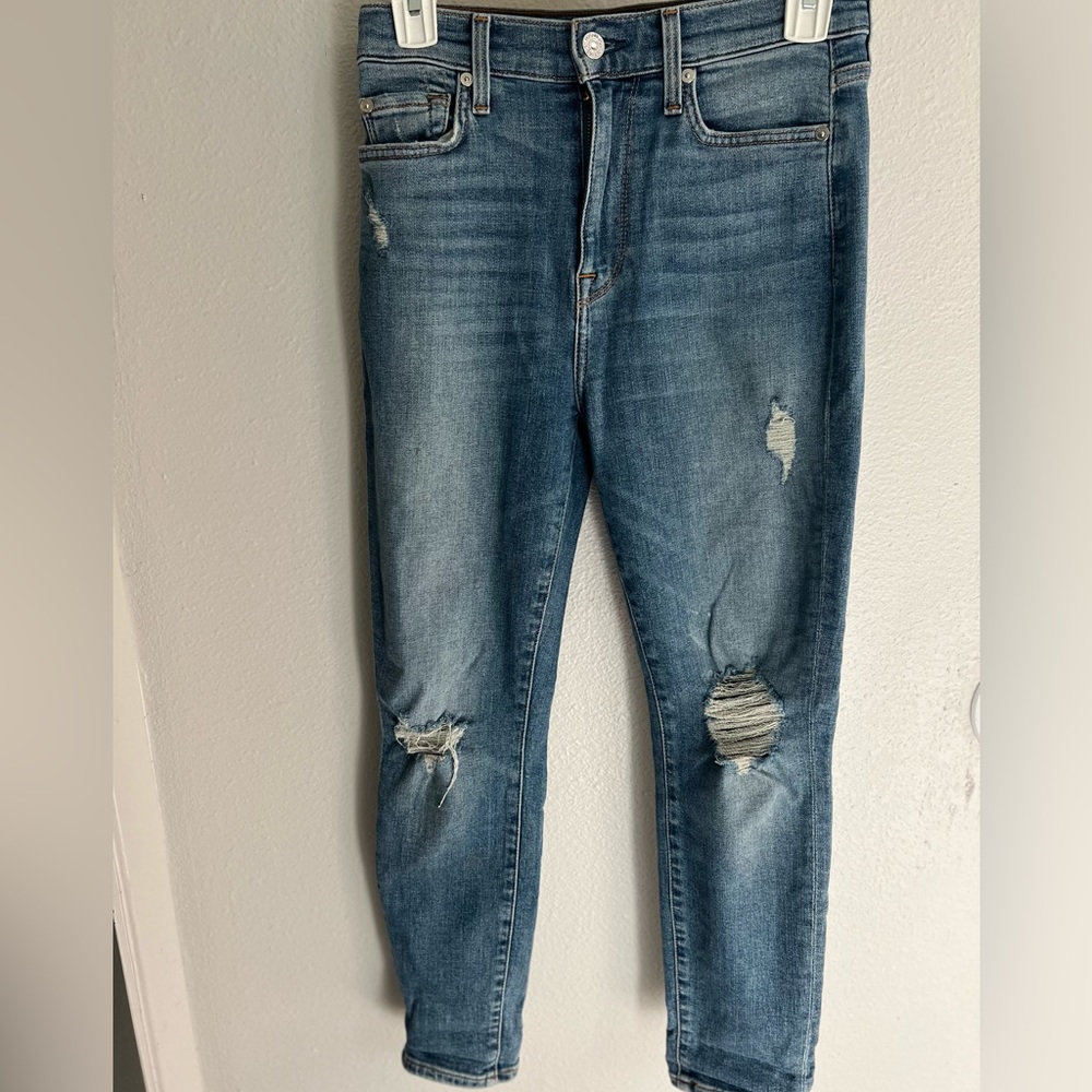 High waist ankle skinny jeans